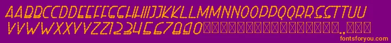 Czcionka righthand extbolditalicdash personal – pomarańczowe czcionki na fioletowym tle