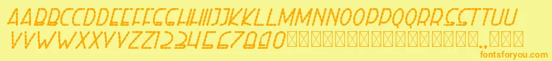 righthand extbolditalicdash personal Font – Orange Fonts on Yellow Background