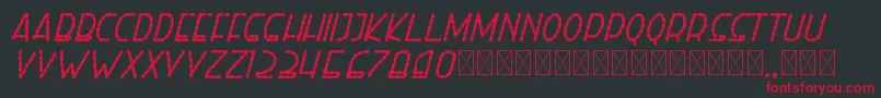righthand extbolditalicdash personal Font – Red Fonts on Black Background