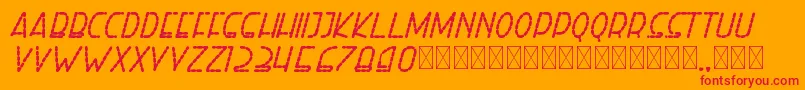 righthand extbolditalicdash personal Font – Red Fonts on Orange Background