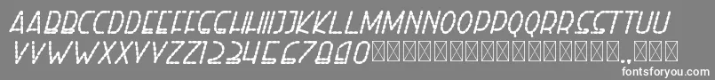 righthand extbolditalicdash personal-fontti – valkoiset fontit harmaalla taustalla