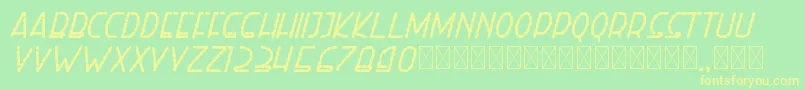 righthand extbolditalicdash personal Font – Yellow Fonts on Green Background