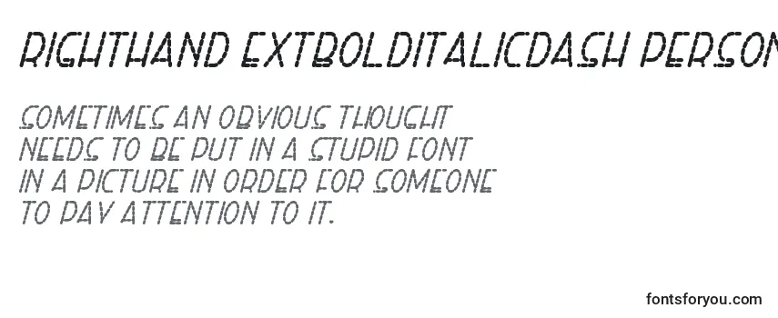 Обзор шрифта Righthand extbolditalicdash personal