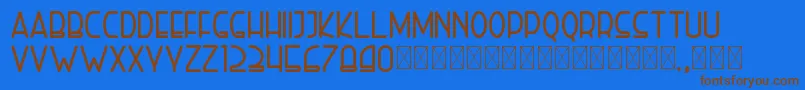 righthand extrabold personal Font – Brown Fonts on Blue Background