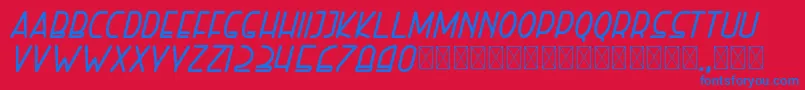 righthand extrabolditalic personal Font – Blue Fonts on Red Background