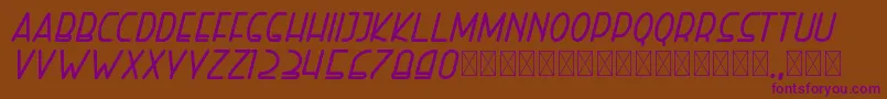 righthand extrabolditalic personal Font – Purple Fonts on Brown Background