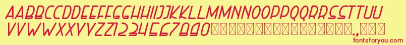 righthand extrabolditalic personal Font – Red Fonts on Yellow Background