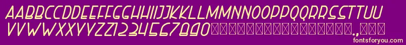 righthand extrabolditalic personal Font – Yellow Fonts on Purple Background