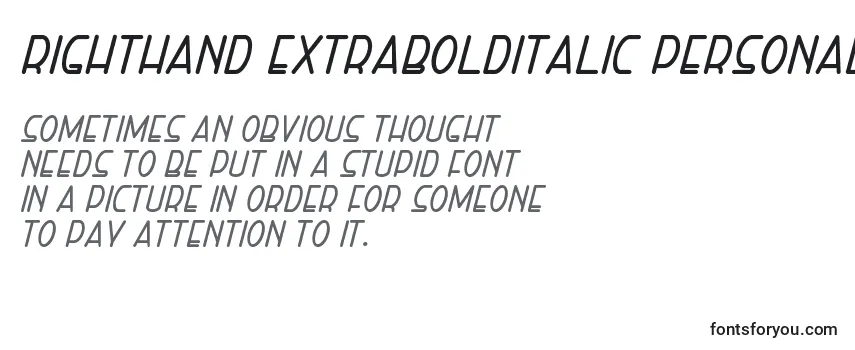 Righthand extrabolditalic personal Font