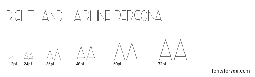 Righthand hairline personal Font Sizes