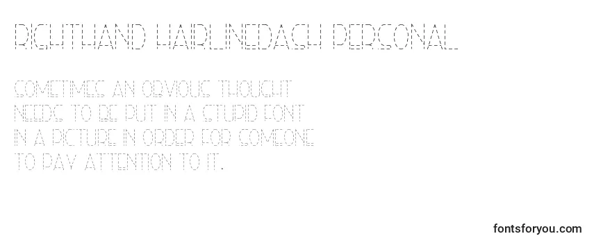 Review of the Righthand hairlinedash personal Font