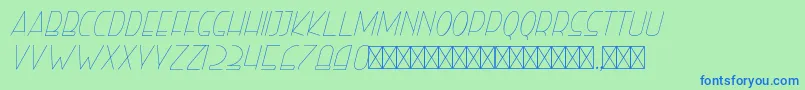 righthand hairlineitalic personal Font – Blue Fonts on Green Background