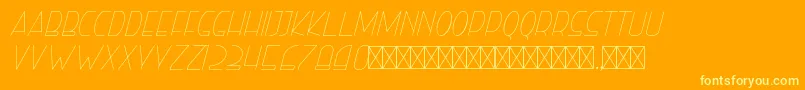 righthand hairlineitalic personal-fontti – keltaiset fontit oranssilla taustalla