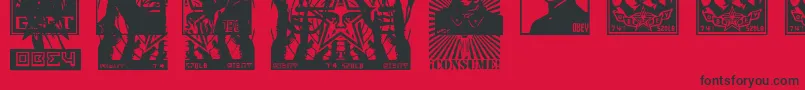 ObeytyrantCaps Font – Black Fonts on Red Background