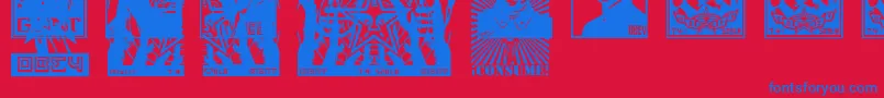フォントObeytyrantCaps – 赤い背景に青い文字