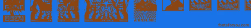 ObeytyrantCaps Font – Brown Fonts on Blue Background