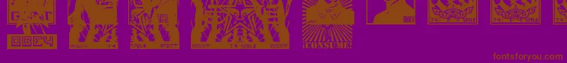 フォントObeytyrantCaps – 紫色の背景に茶色のフォント