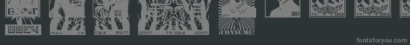 ObeytyrantCaps Font – Gray Fonts on Black Background