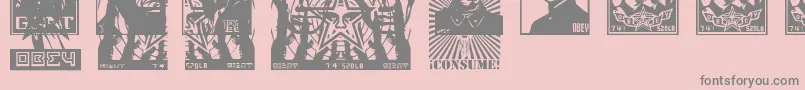 ObeytyrantCaps Font – Gray Fonts on Pink Background