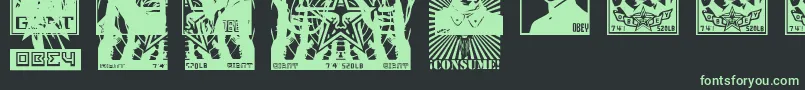 ObeytyrantCaps Font – Green Fonts on Black Background