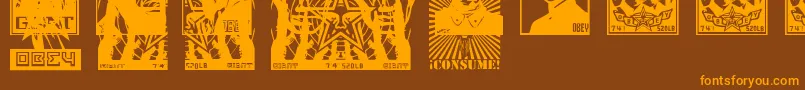 ObeytyrantCaps Font – Orange Fonts on Brown Background