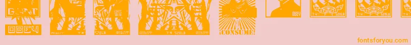 ObeytyrantCaps Font – Orange Fonts on Pink Background