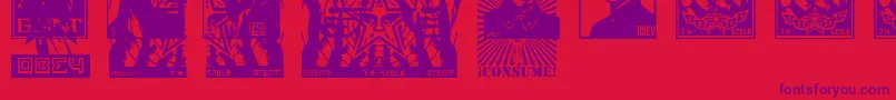 ObeytyrantCaps Font – Purple Fonts on Red Background