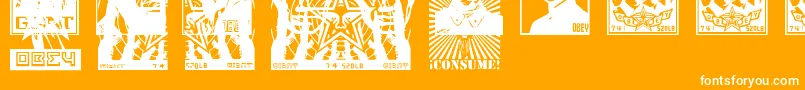 ObeytyrantCaps Font – White Fonts on Orange Background