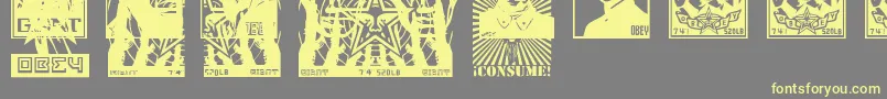 ObeytyrantCaps Font – Yellow Fonts on Gray Background