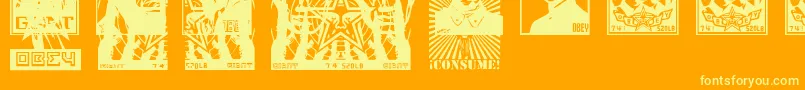 fuente ObeytyrantCaps – Fuentes Amarillas Sobre Fondo Naranja
