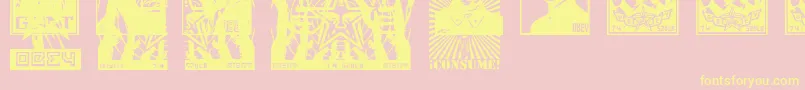 ObeytyrantCaps Font – Yellow Fonts on Pink Background