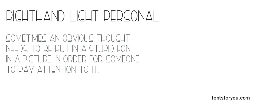 Обзор шрифта Righthand light personal