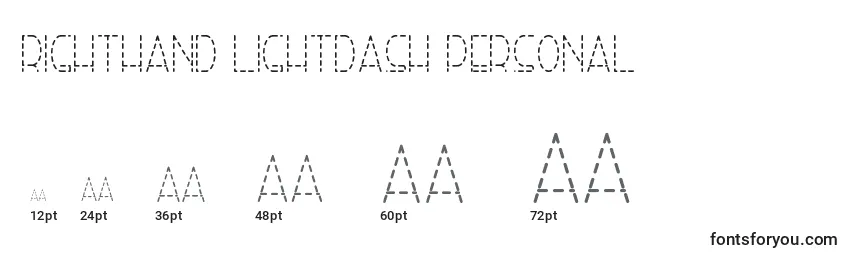 Righthand lightdash personal Font Sizes