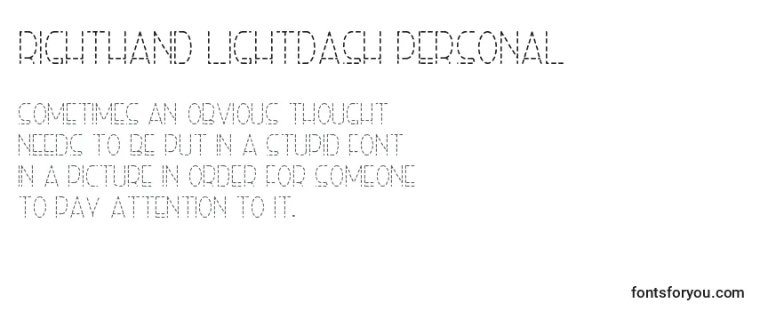 Review of the Righthand lightdash personal Font
