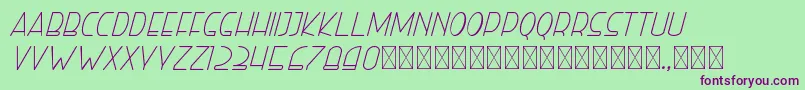 フォントrighthand lightitalic personal – 緑の背景に紫のフォント