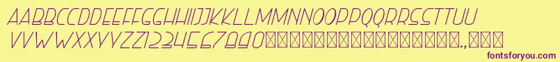 righthand lightitalic personal Font – Purple Fonts on Yellow Background