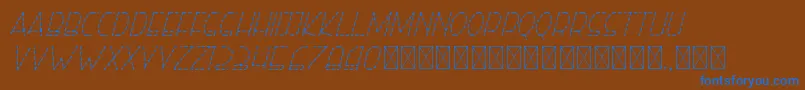 righthand lightitalicdash personal Font – Blue Fonts on Brown Background