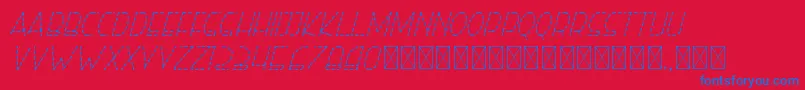 righthand lightitalicdash personal-Schriftart – Blaue Schriften auf rotem Hintergrund