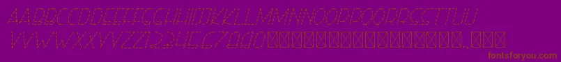 righthand lightitalicdash personal-Schriftart – Braune Schriften auf violettem Hintergrund