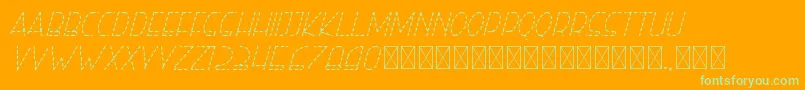 righthand lightitalicdash personal-Schriftart – Grüne Schriften auf orangefarbenem Hintergrund