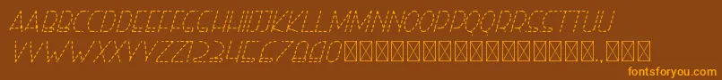 righthand lightitalicdash personal-Schriftart – Orangefarbene Schriften auf braunem Hintergrund