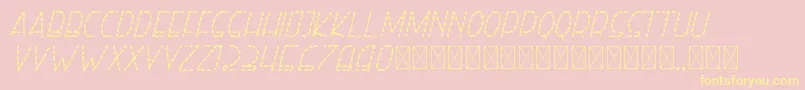 righthand regularitalicdash personal-Schriftart – Gelbe Schriften auf rosa Hintergrund