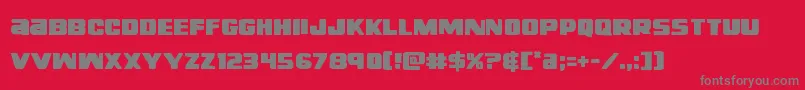 righthandluke-Schriftart – Graue Schriften auf rotem Hintergrund