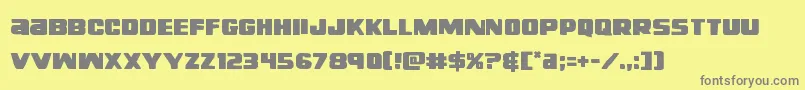 righthandluke-Schriftart – Graue Schriften auf gelbem Hintergrund