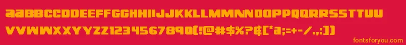 righthandluke Font – Orange Fonts on Red Background
