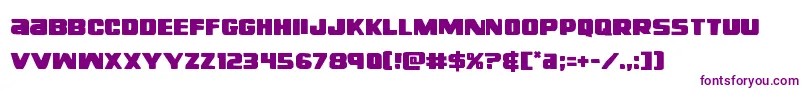 righthandluke-Schriftart – Violette Schriften auf weißem Hintergrund