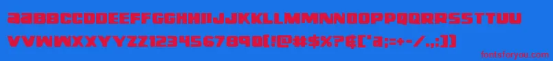 righthandluke Font – Red Fonts on Blue Background