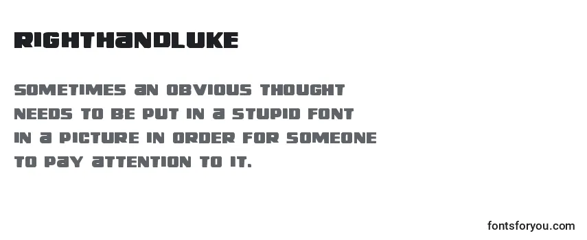 Review of the Righthandluke (138719) Font