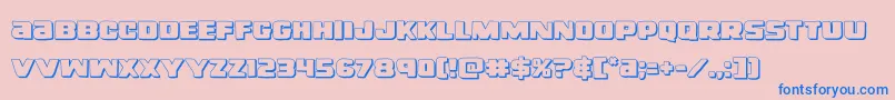 righthandluke3d Font – Blue Fonts on Pink Background