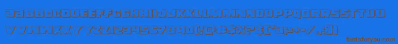 righthandluke3d Font – Brown Fonts on Blue Background